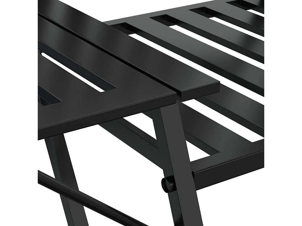 Banc de jardin 2 places 165 cm Noir Acier