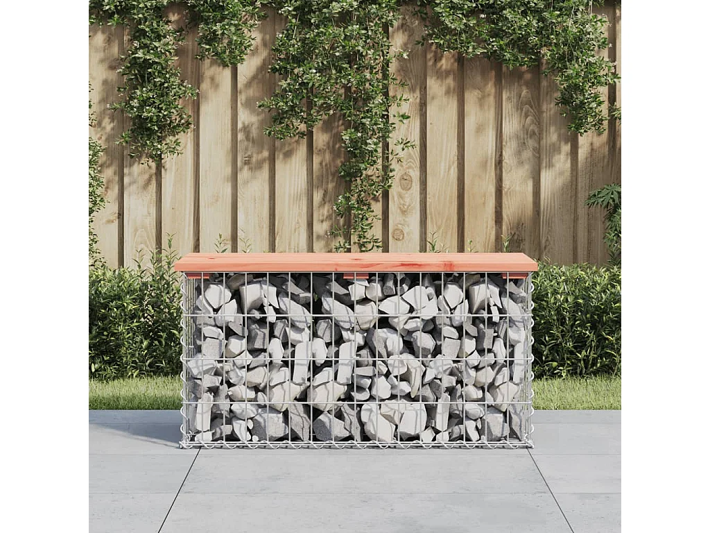 Panca da giardino Gabbione di design 83x31,5x42 cm in legno massello di abete Douglas
