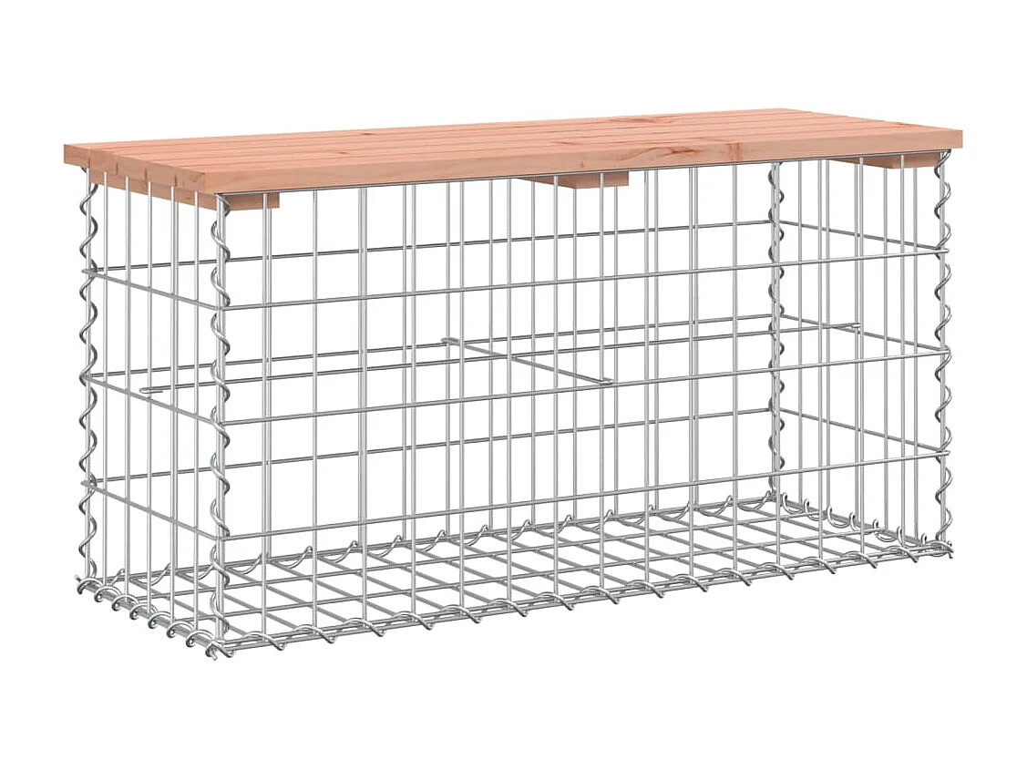 Panca da giardino Gabbione di design 83x31,5x42 cm in legno massello di abete Douglas