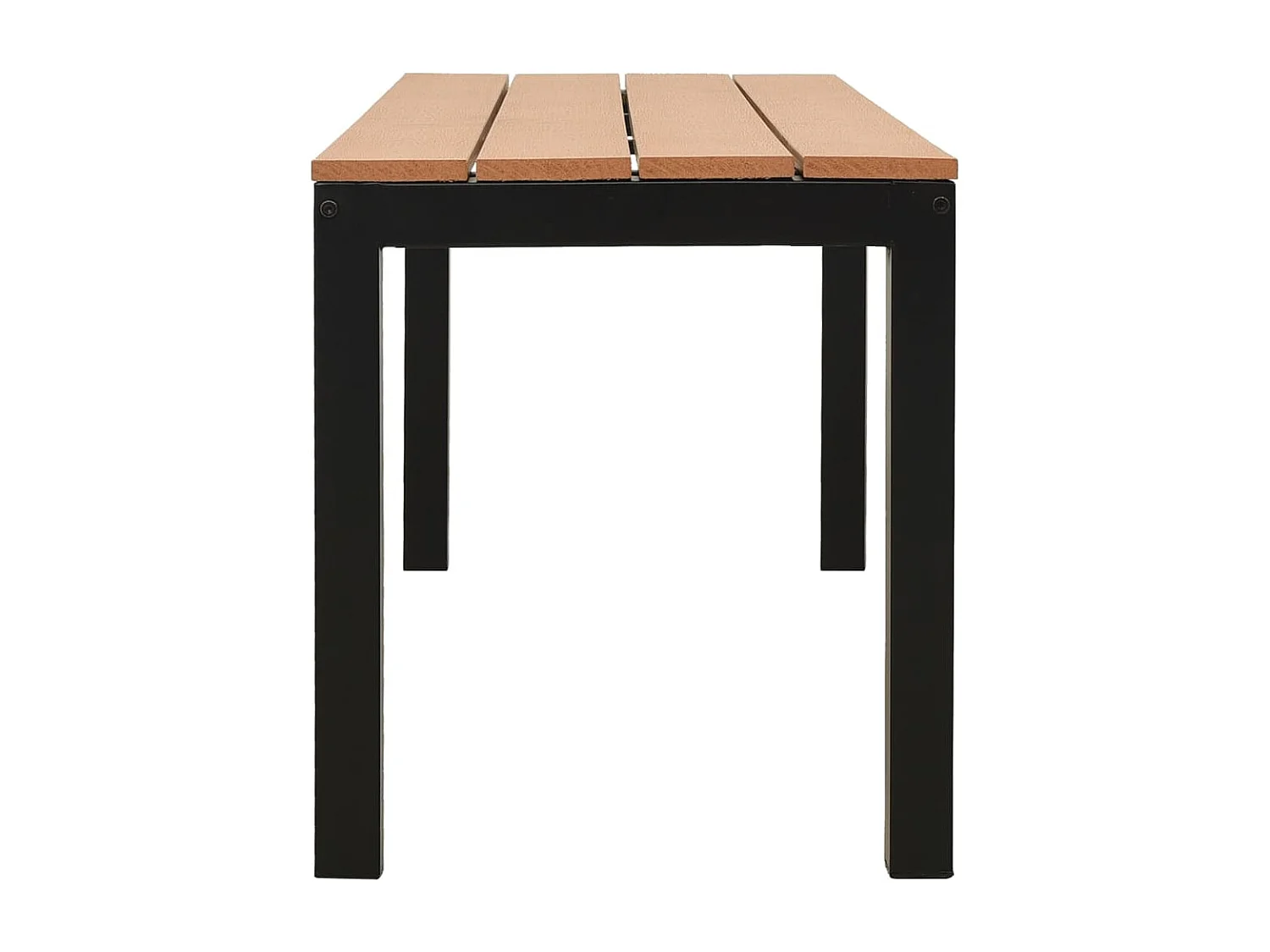 Gartenbank 110 cm aus Stahl und braunem und schwarzem WPC