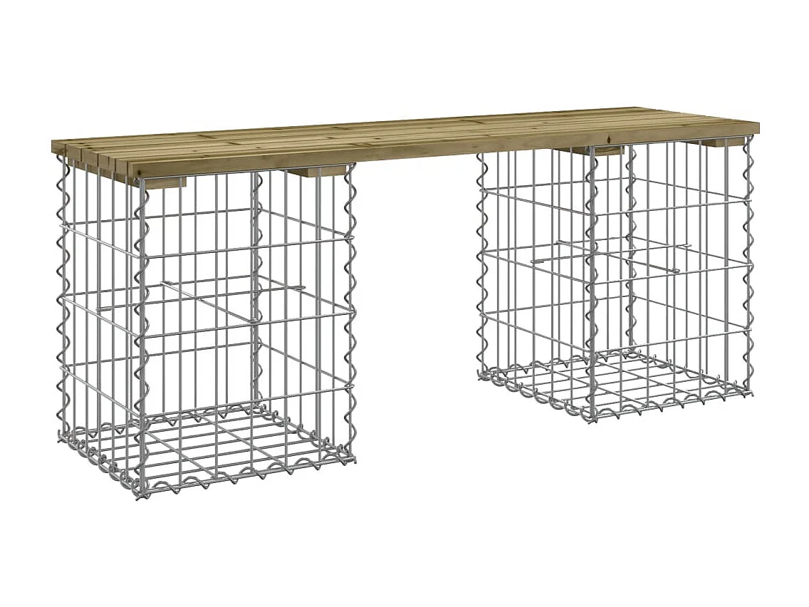 Panca da giardino gabbione design 103x31x42 cm in legno di pino impregnato