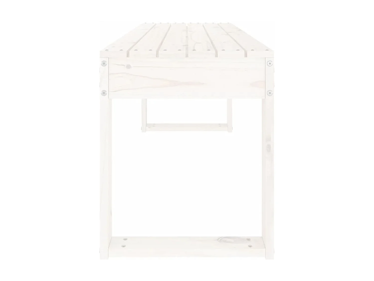 Panca da giardino bianca 110x38x45 cm in legno di pino massiccio