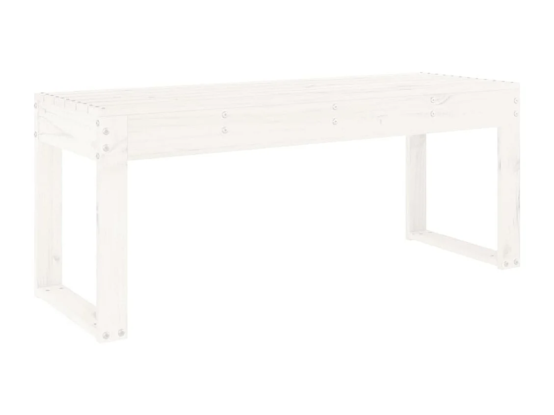 Panca da giardino bianca 110x38x45 cm in legno di pino massiccio