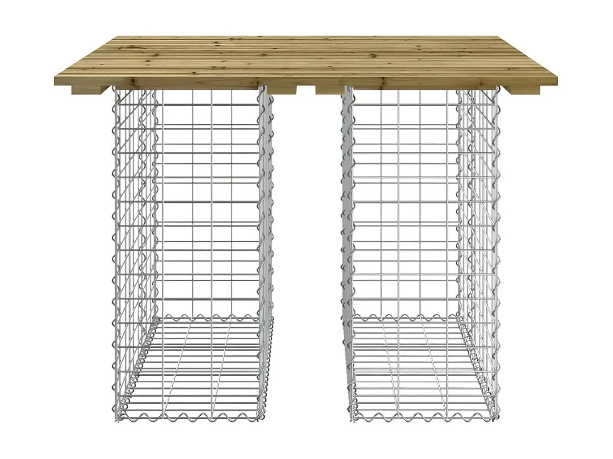 Banc de jardin design gabion 100x102x72 cm bois de pin imprégné
