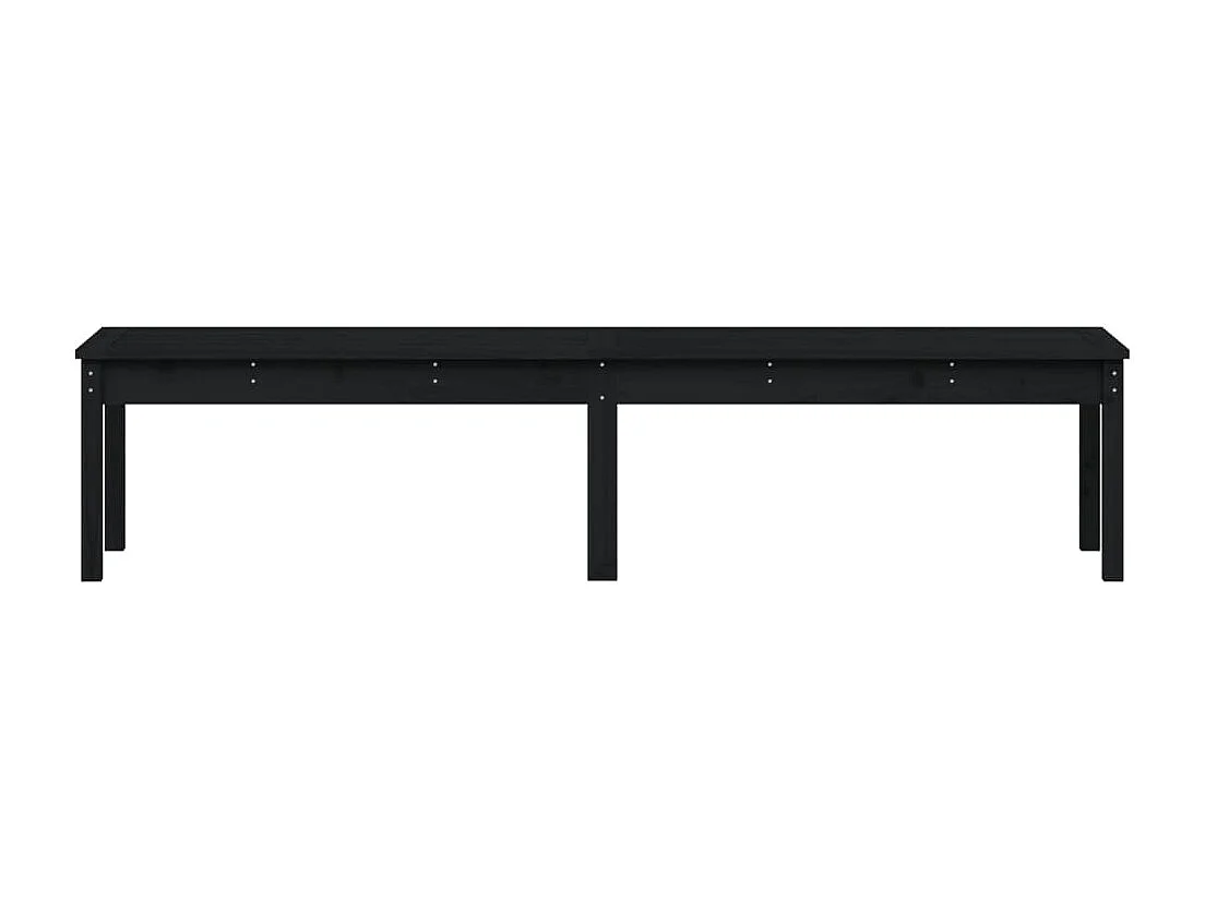 Banc de jardin à 2 places noir 203,5x44x45cm bois massif de pin