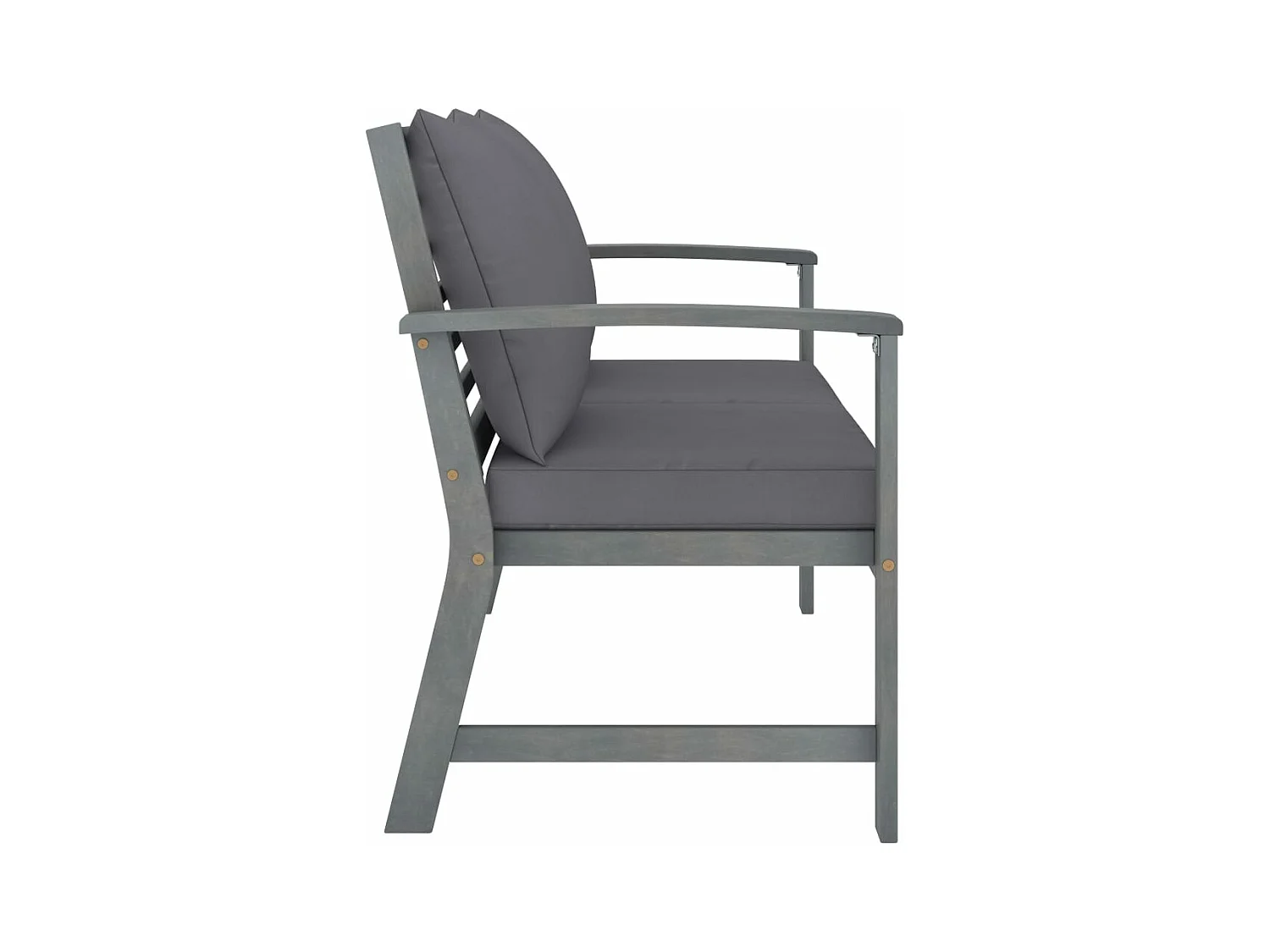 Panca da giardino 120 cm e cuscino grigio scuro Legno massello di acacia