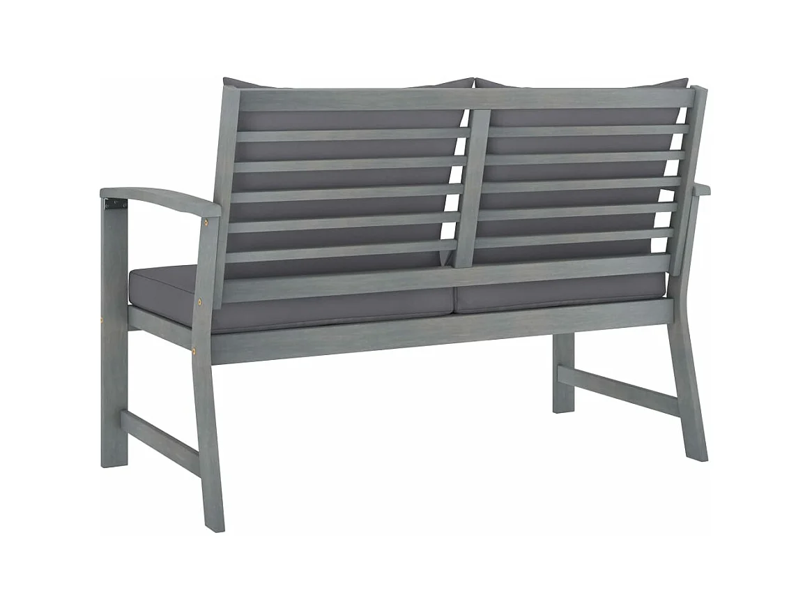 Panca da giardino 120 cm e cuscino grigio scuro Legno massello di acacia