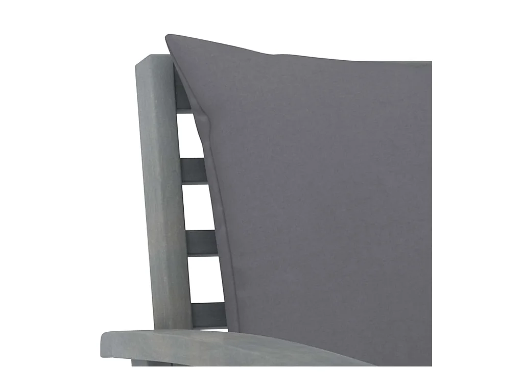 Panca da giardino 120 cm e cuscino grigio scuro Legno massello di acacia