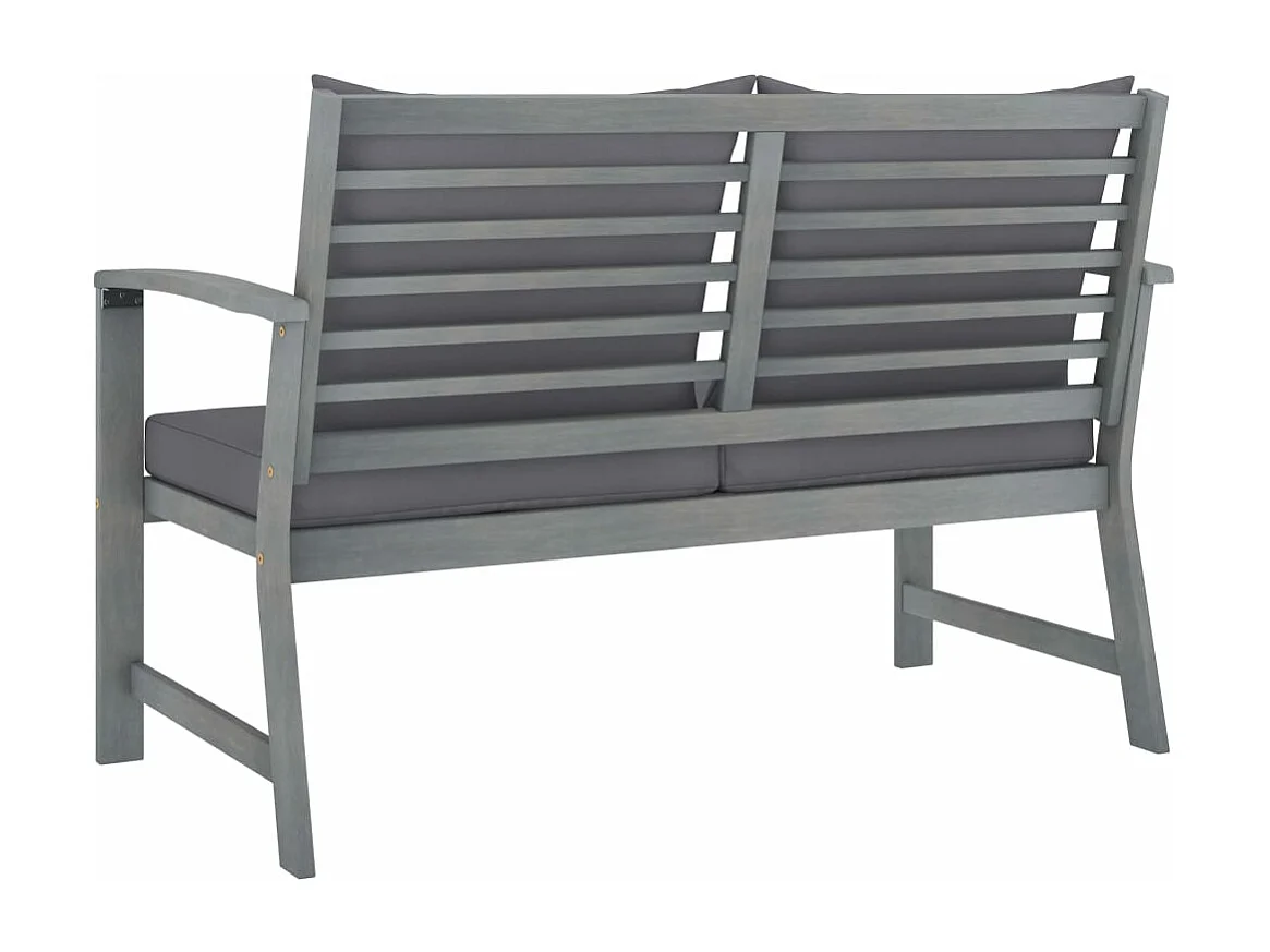 Panca da giardino 120 cm e cuscino grigio scuro Legno massello di acacia