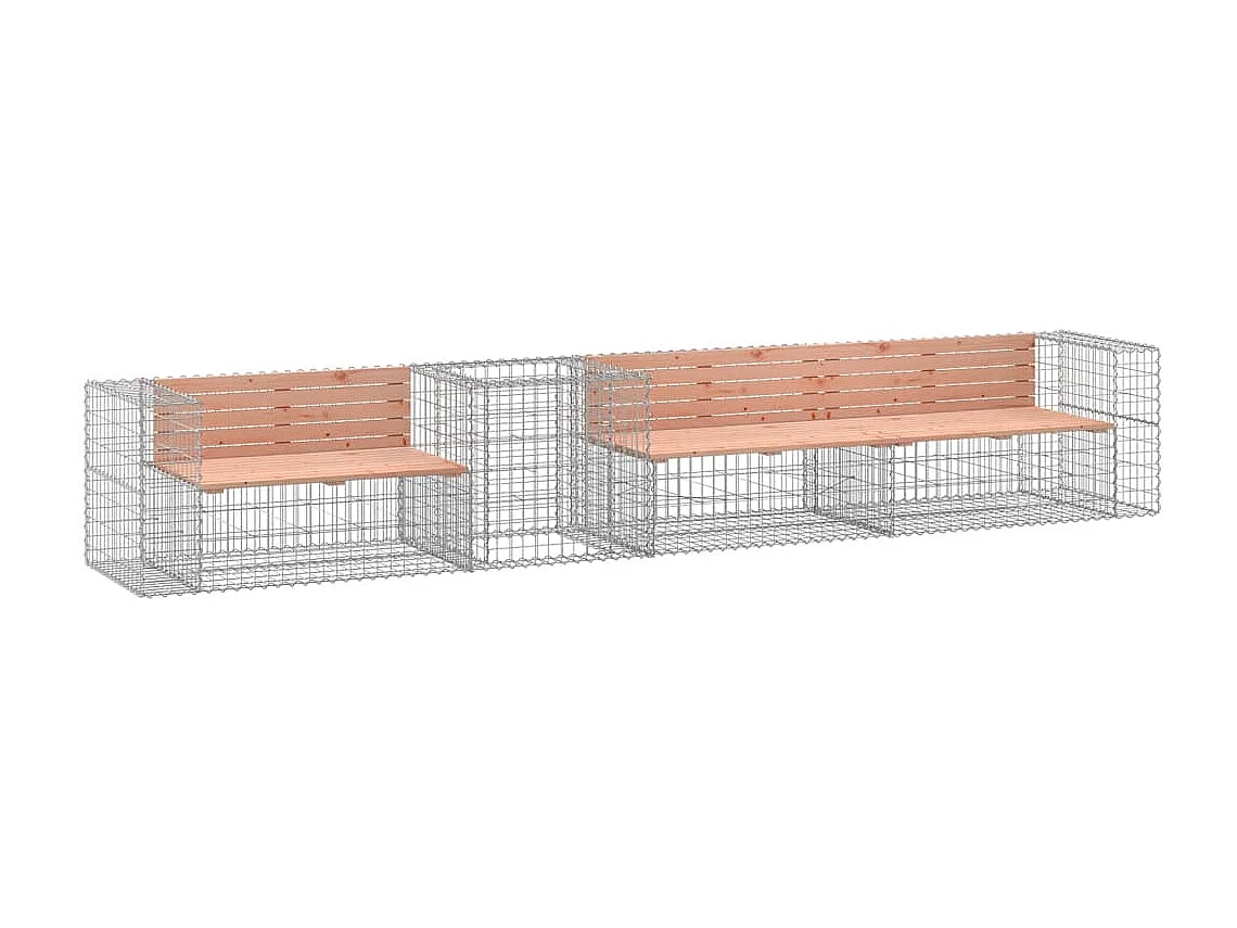 Banc de jardin avec panier en gabion bois massif de douglas