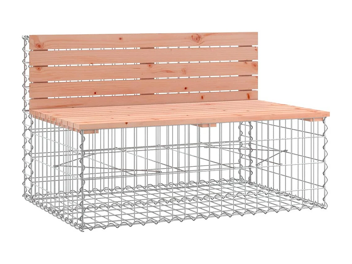 Banc de jardin avec panier en gabion bois massif de douglas