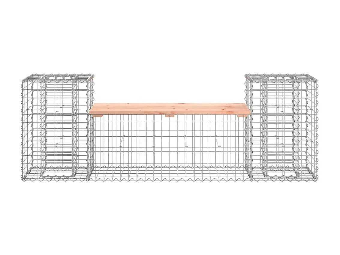 Banco de jardim design Gabion 183x41x60,5 cm madeira maciça de abeto Douglas