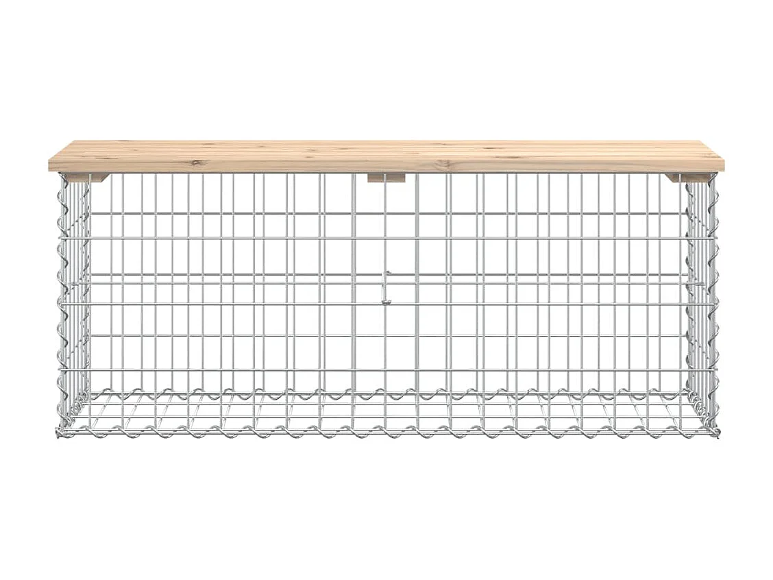 Panca da giardino Gabbione di design 103x31,5x42 in legno di pino massiccio