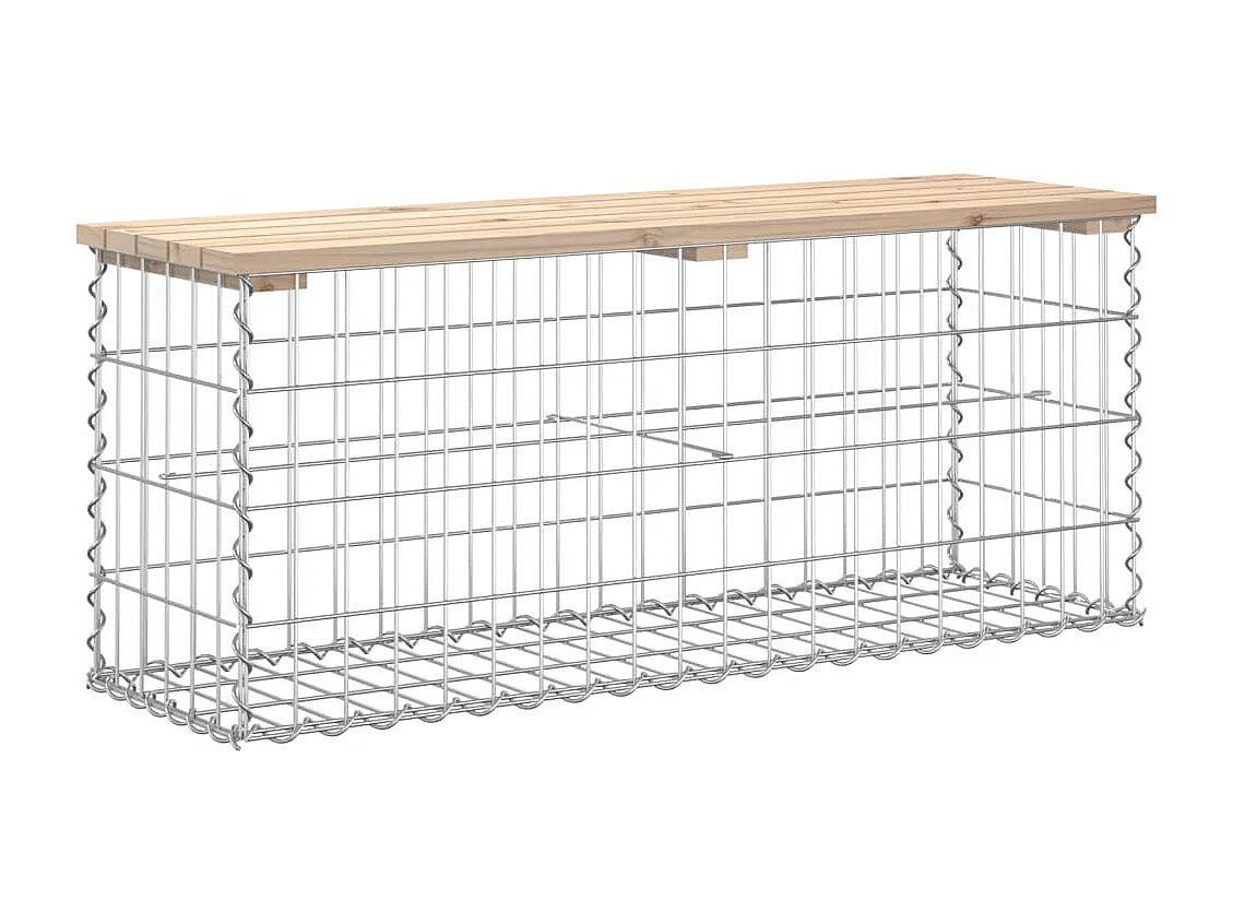 Panca da giardino Gabbione di design 103x31,5x42 in legno di pino massiccio