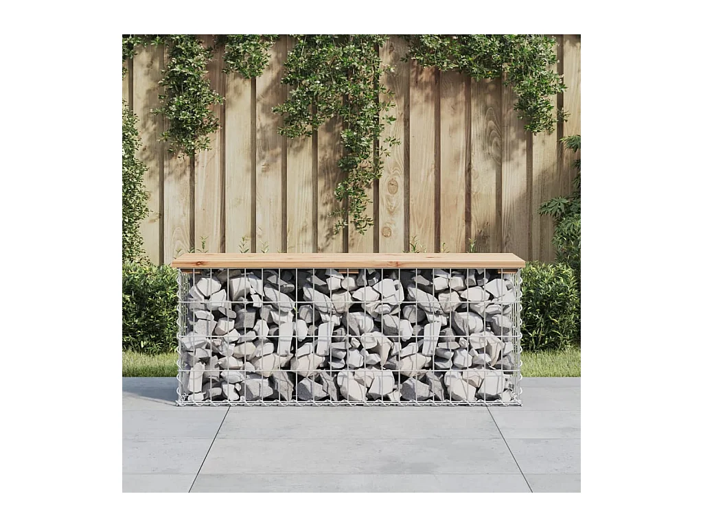 Gabion design tuinbank 103x31,5x42 massief grenenhout