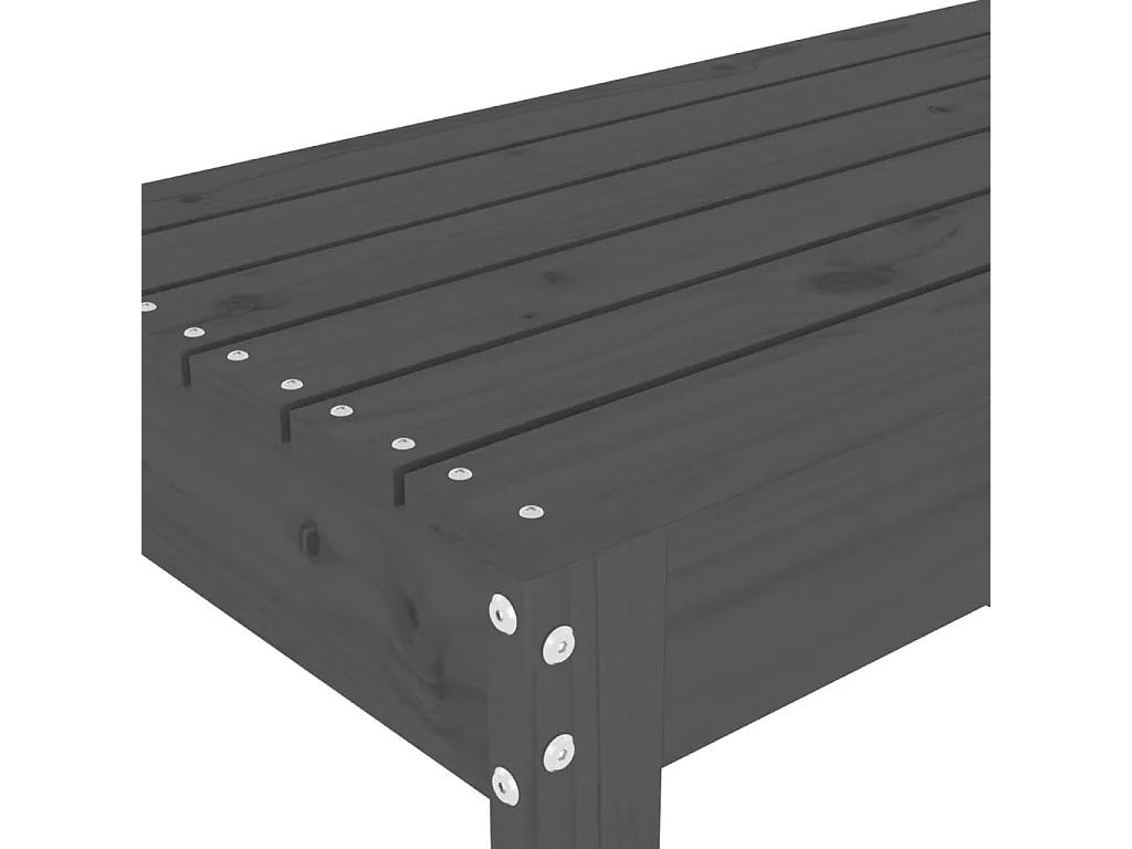 Banco de jardín gris madera maciza de pino 80x38x45 cm