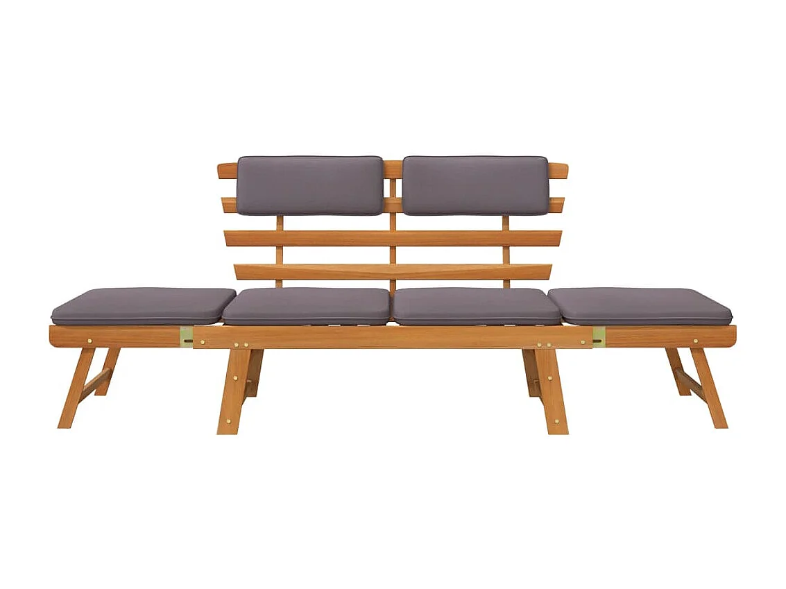 Loungesessel mit Kissen 2-in-1 190 cm Massives Akazienholz