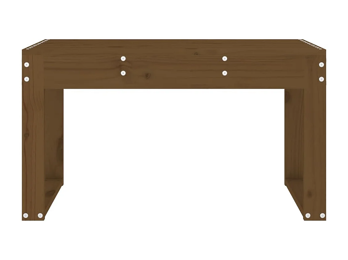Banco de jardín marrón miel madera maciza de pino 80x38x45 cm