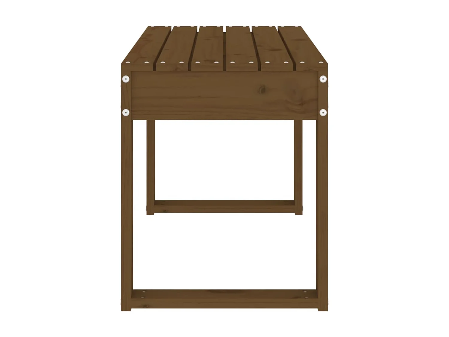 Banco de jardín marrón miel madera maciza de pino 80x38x45 cm