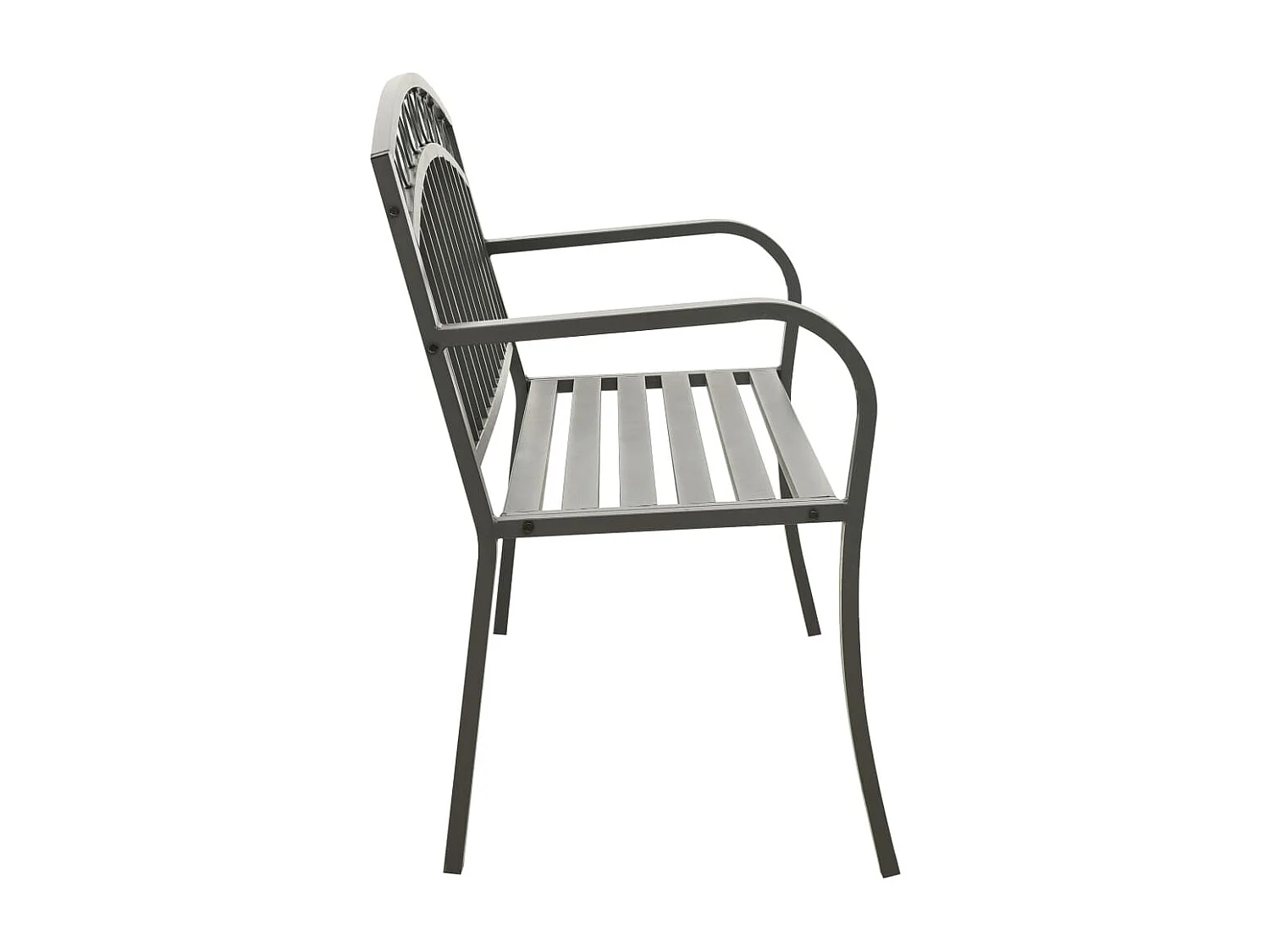 Panca da giardino grigia 120 cm Acciaio