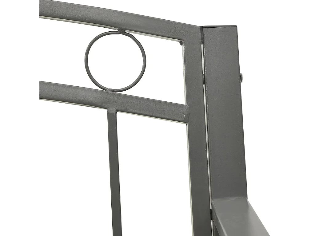 Panca da giardino grigia 120 cm Acciaio