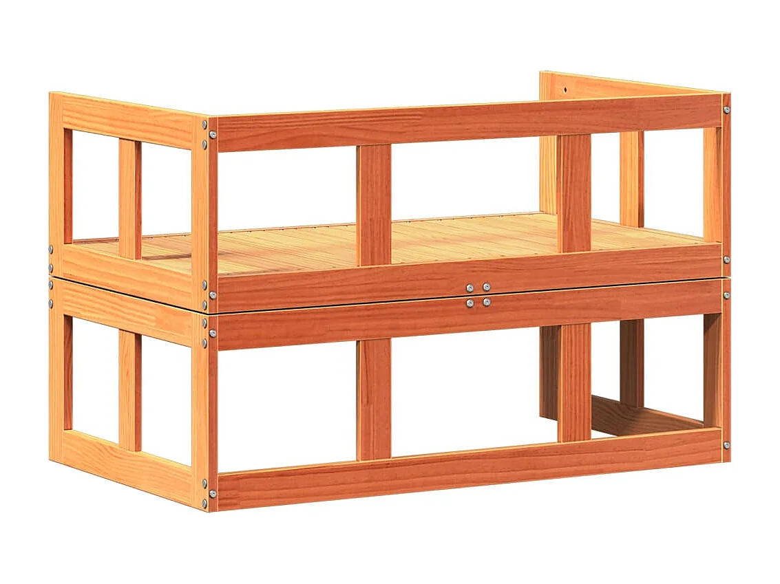 Canapé de jardin extensible cire marron bois massif de pin