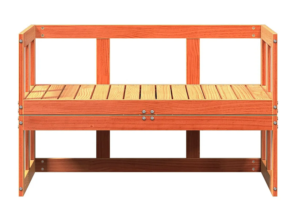 Canapé de jardin extensible cire marron bois massif de pin