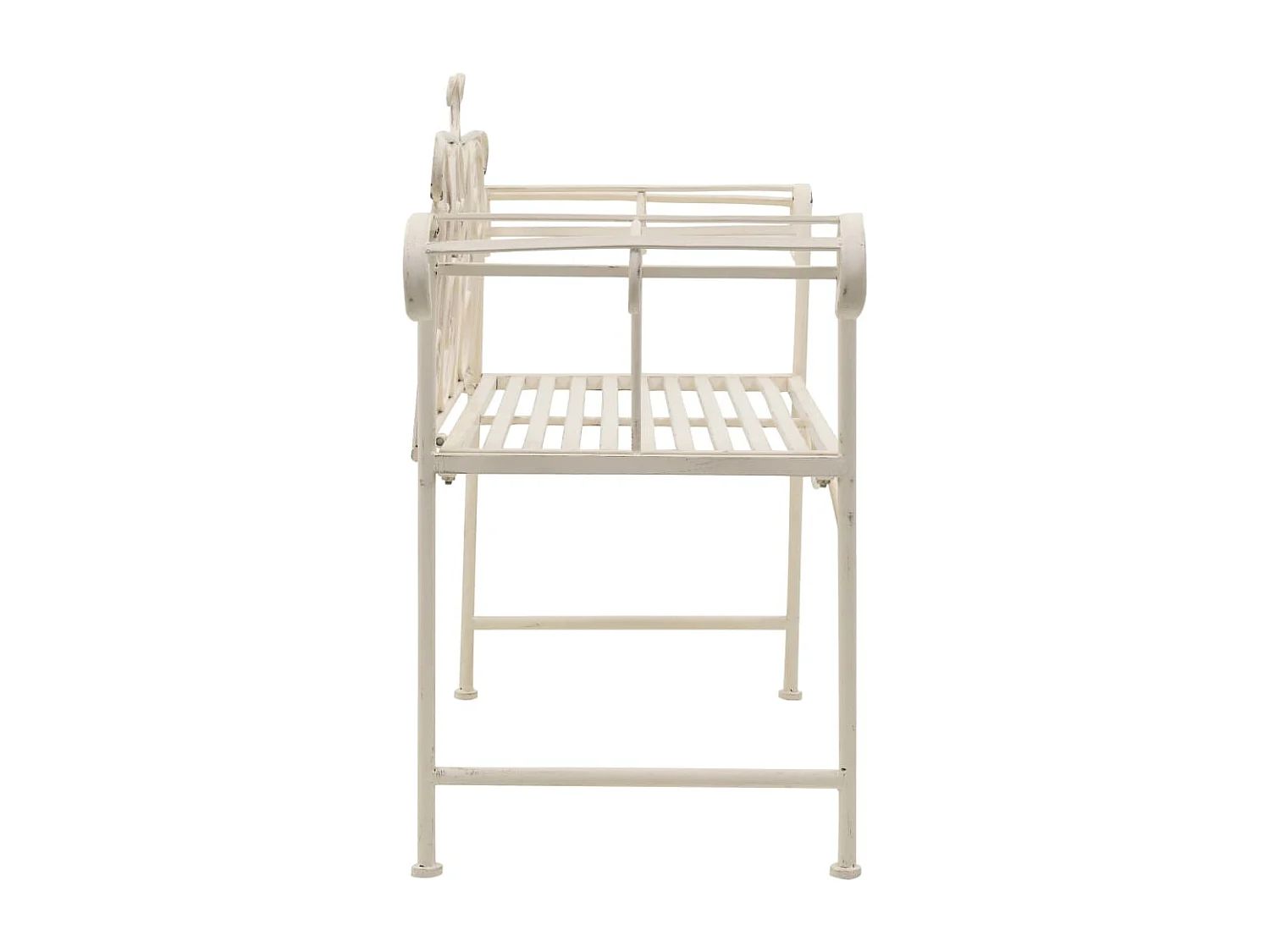 Tuinbank 132 cm Antiek Metaal Wit