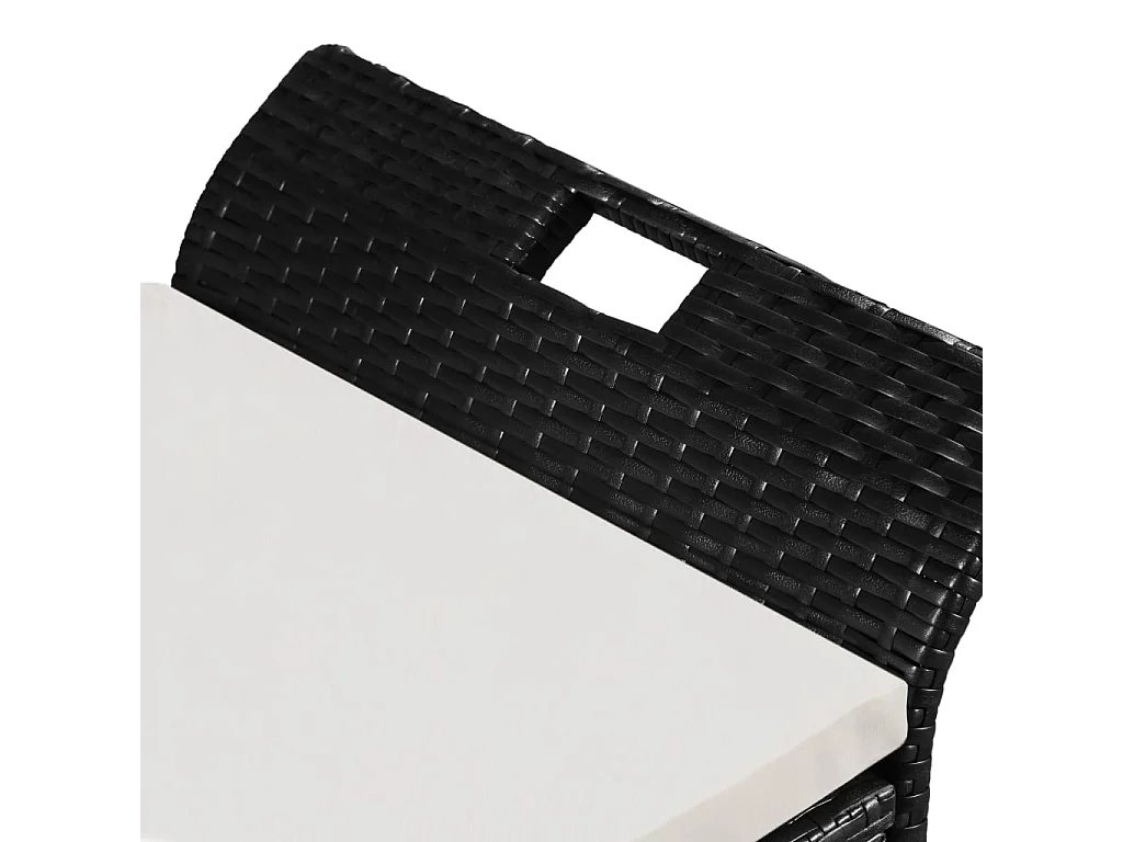 Banc de jardin avec coussin 138 cm Résine tressée Noir