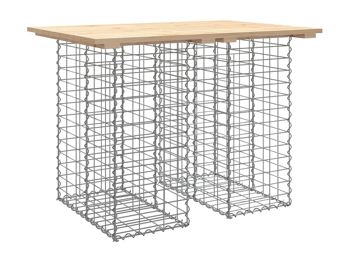 Panca da giardino Gabbione di design 100x70x72 cm in legno di pino massiccio