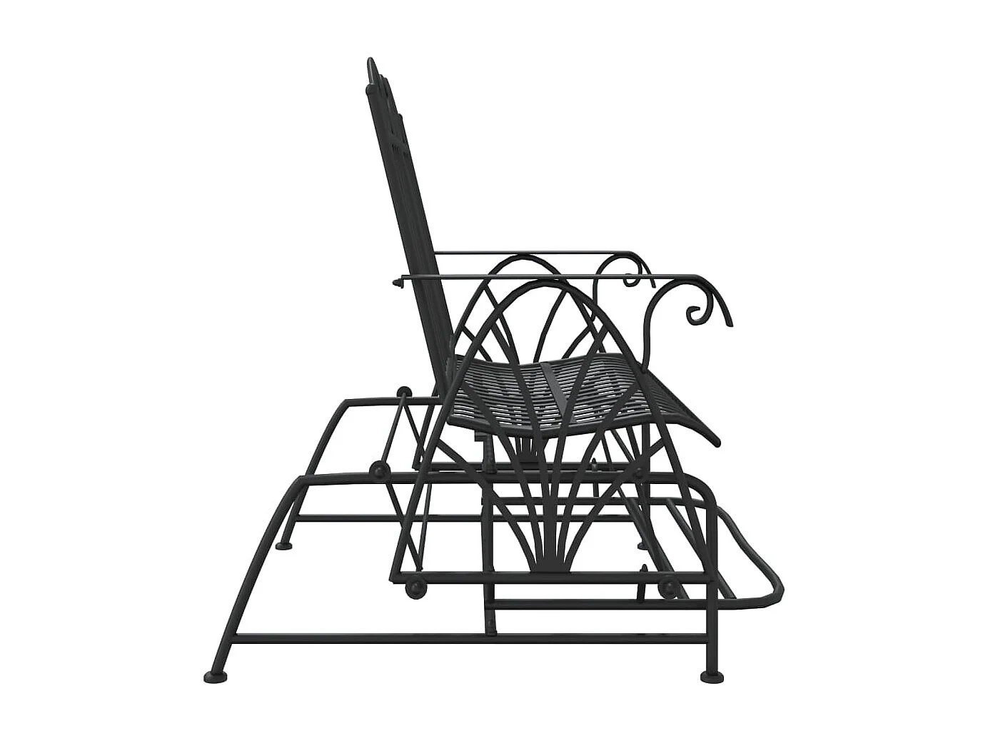 Banc coulissant 2 places 114 cm Noir Acier