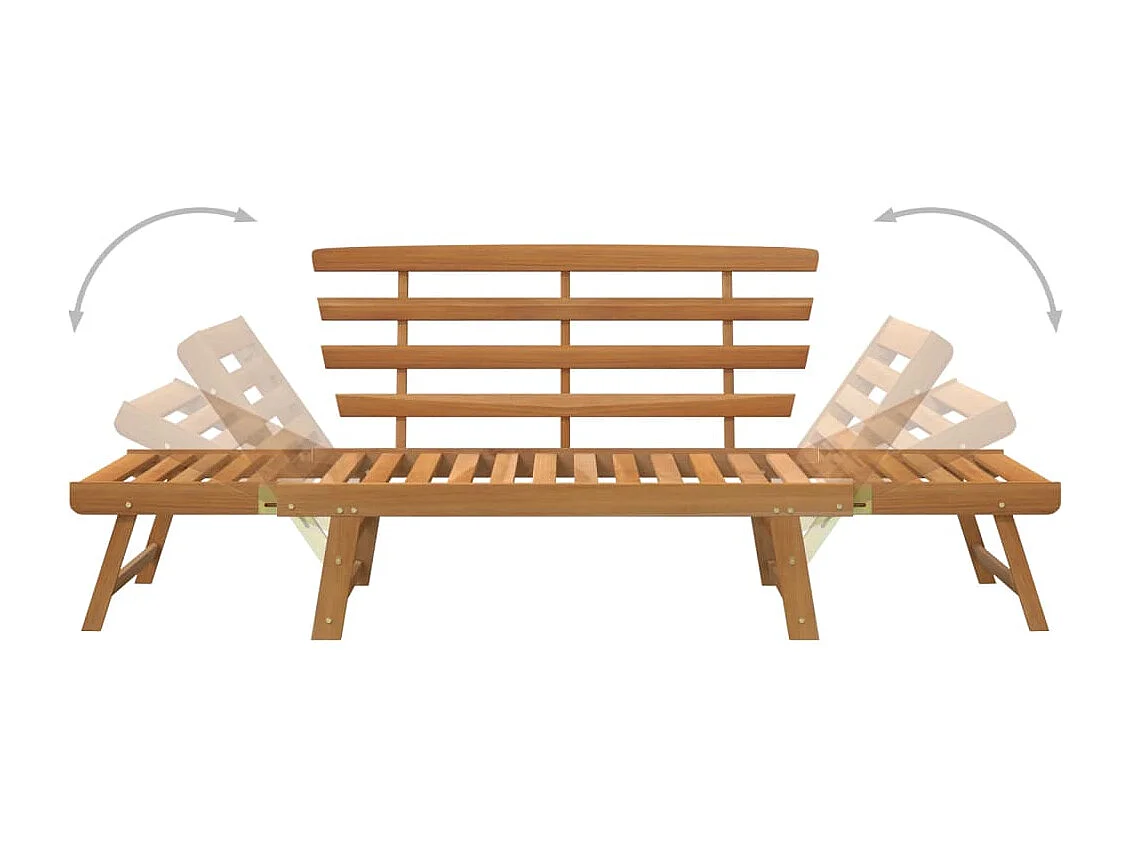 2-in-1-Gartenbank 190 cm Massives Akazienholz