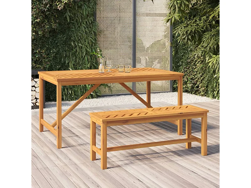 Banco de jardín 110 cm de madera maciza de acacia