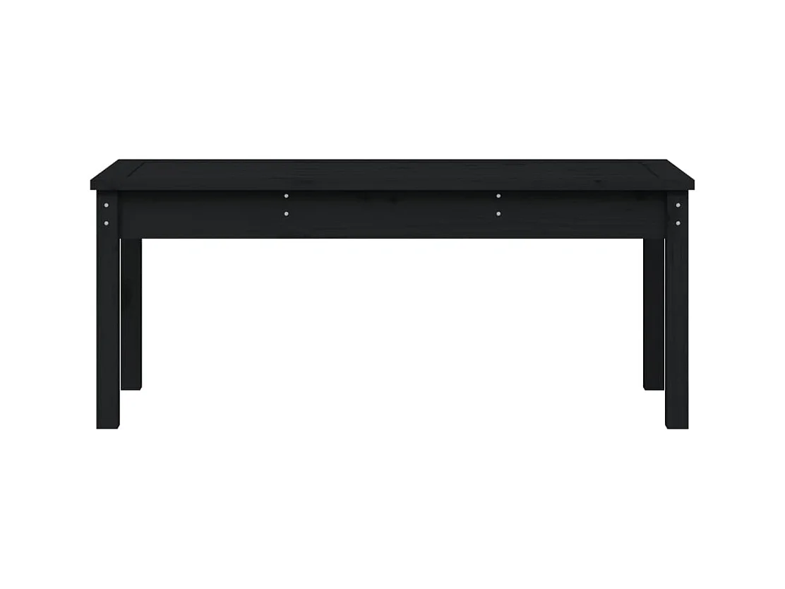 Schwarze Gartenbank 109x44x45 cm aus massivem Kiefernholz