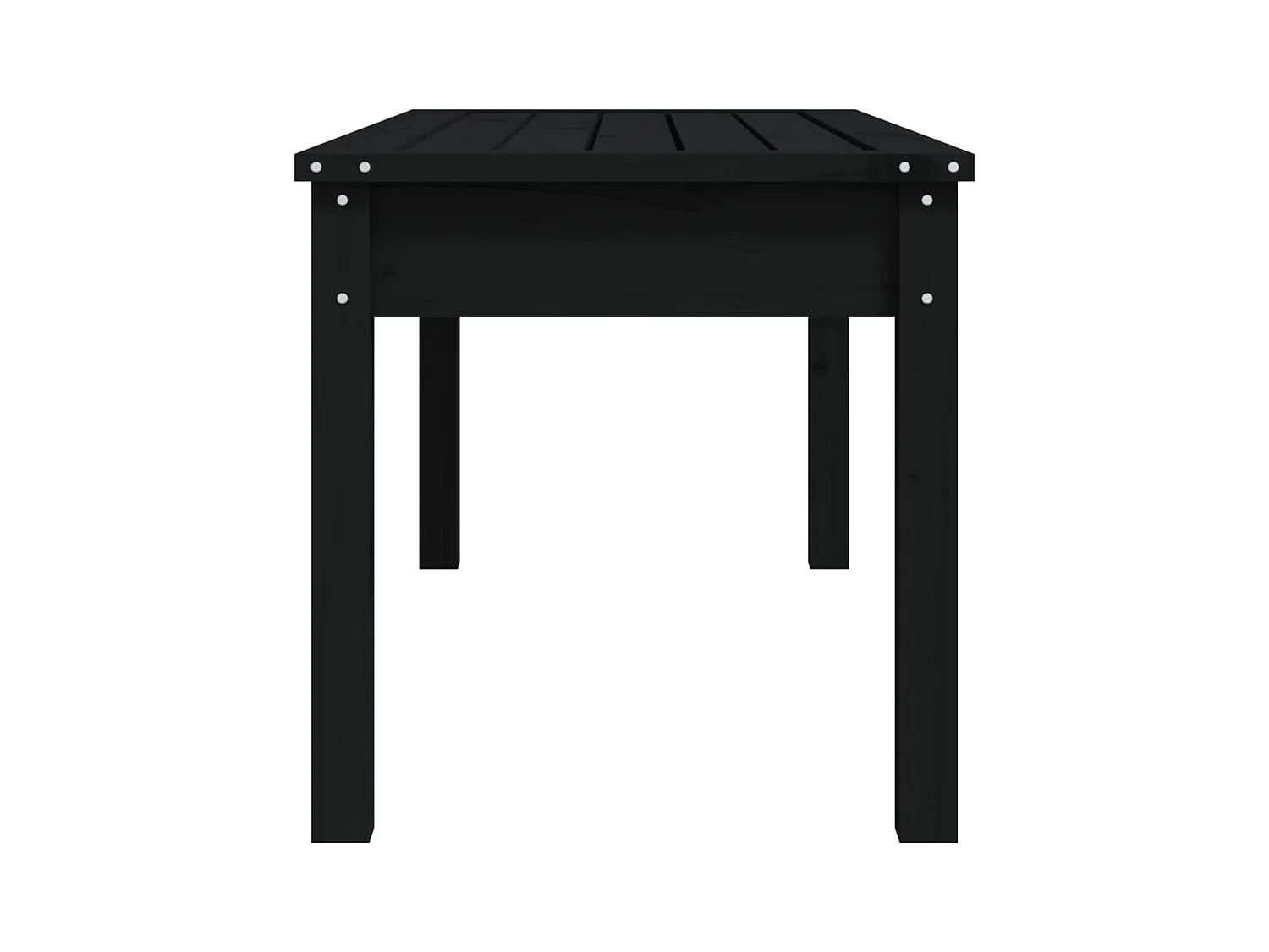 Schwarze Gartenbank 109x44x45 cm aus massivem Kiefernholz