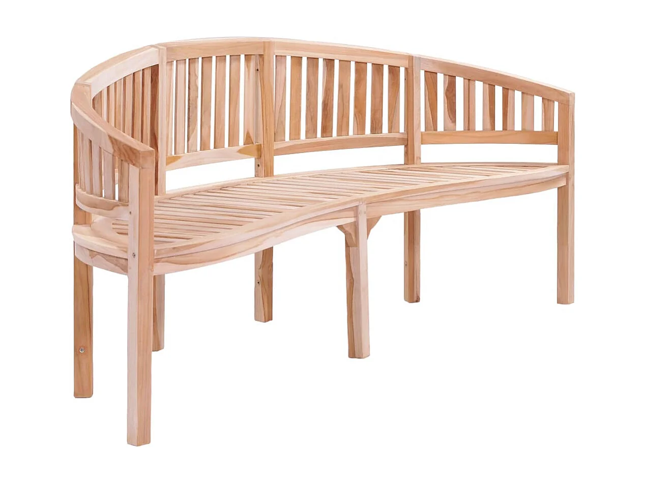 Banc de jardin en forme de banane 200 cm bois de teck solide