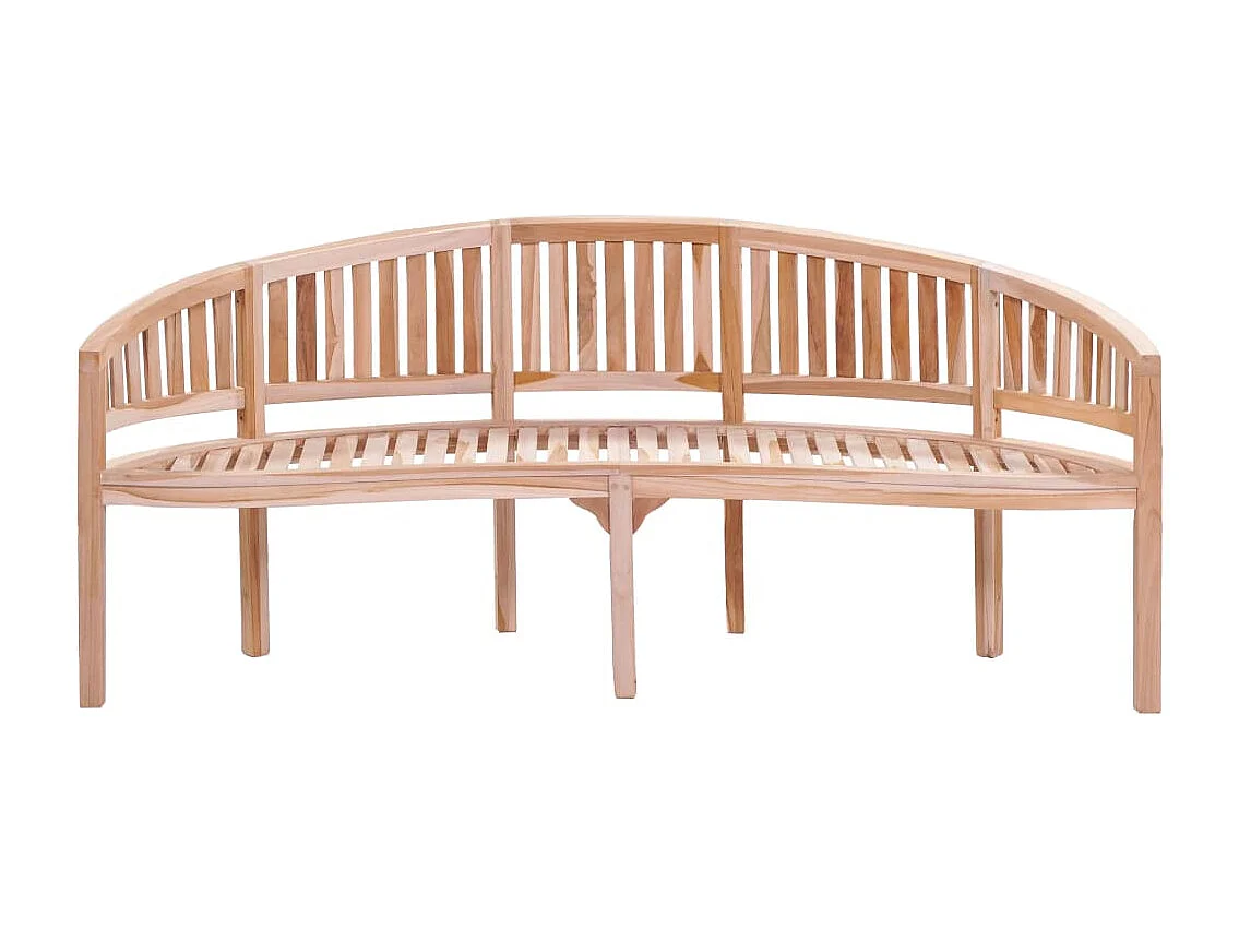 Banc de jardin en forme de banane 200 cm bois de teck solide