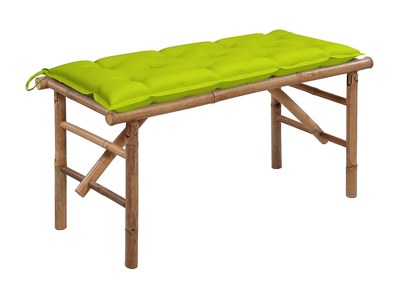 Banco de jardín plegable con cojín 118 cm Bambú