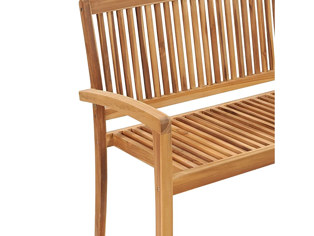 Banc 2 places empilable de jardin 128,5 cm Bois de teck solide