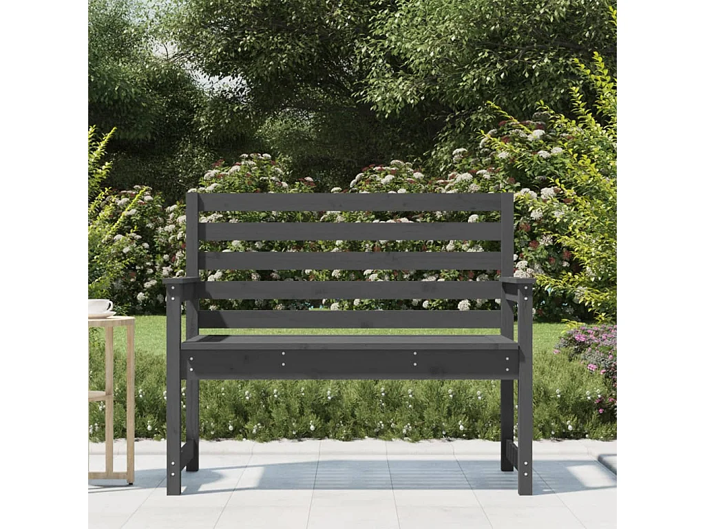 Grijze tuinbank 109x48x91,5 cm massief grenenhout