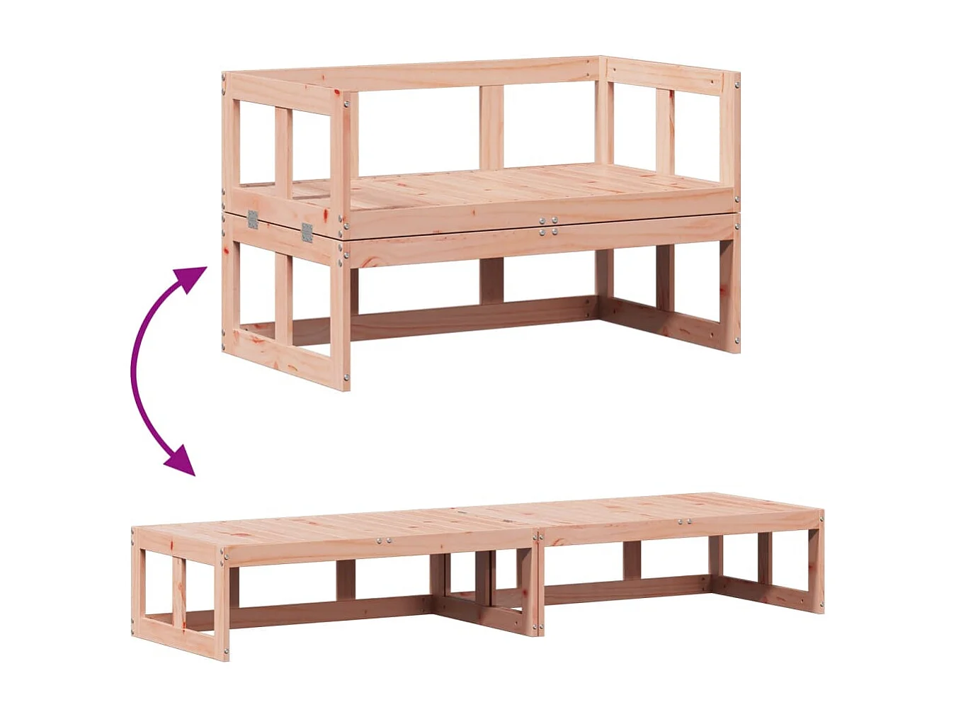Canapé de jardin extensible bois massif de douglas