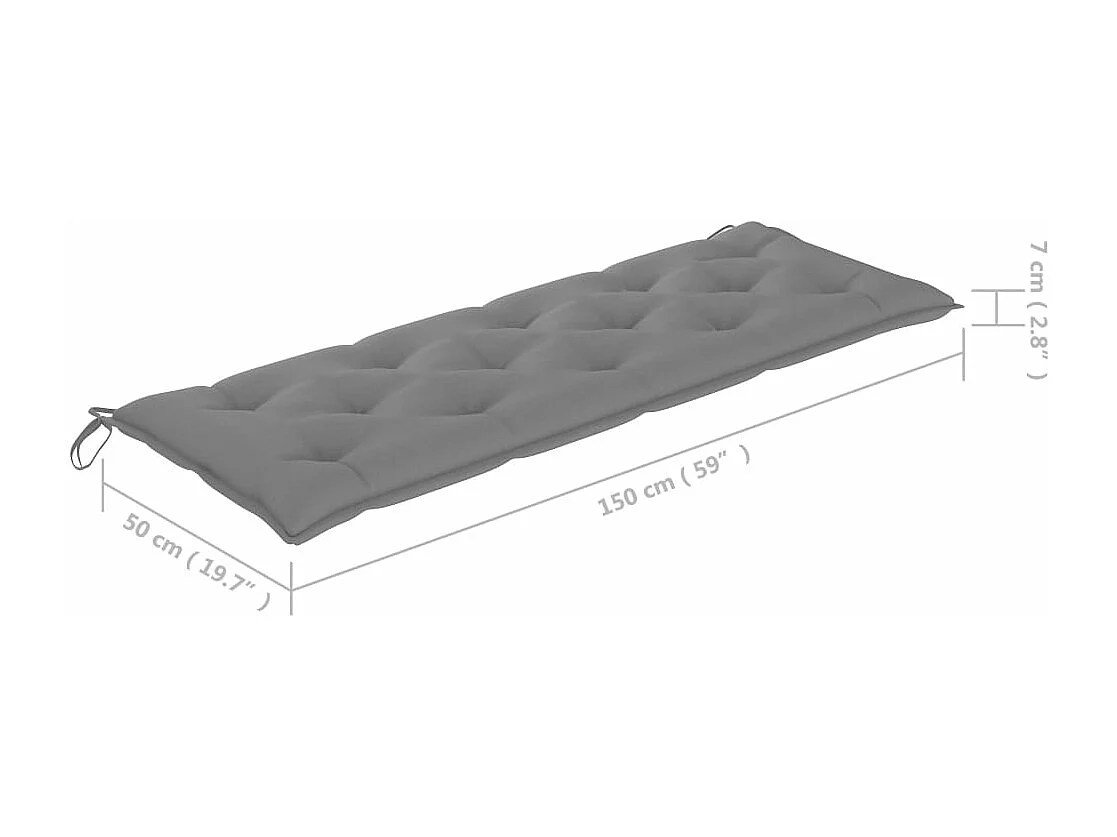 Panca da giardino impilabile e cuscino 159 cm Legno massello di teak