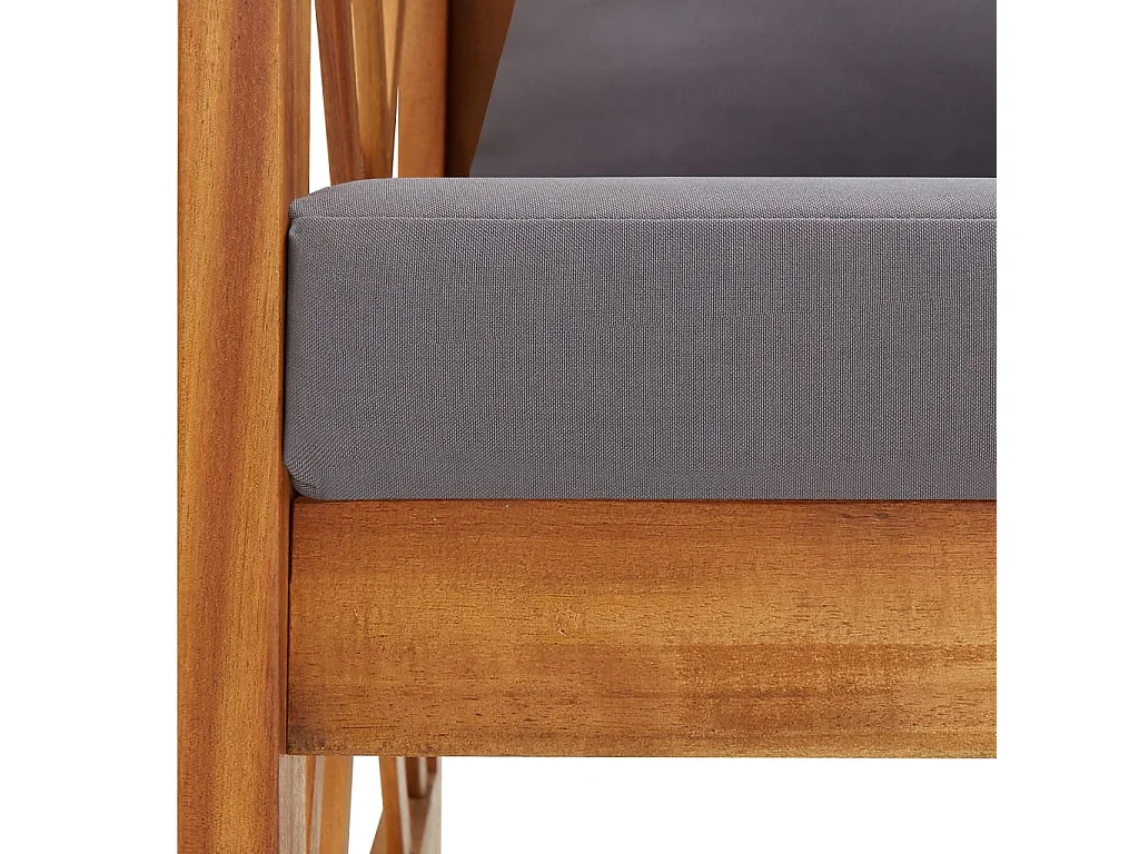 Banc de jardin avec coussins 119 cm Bois solide d'acacia