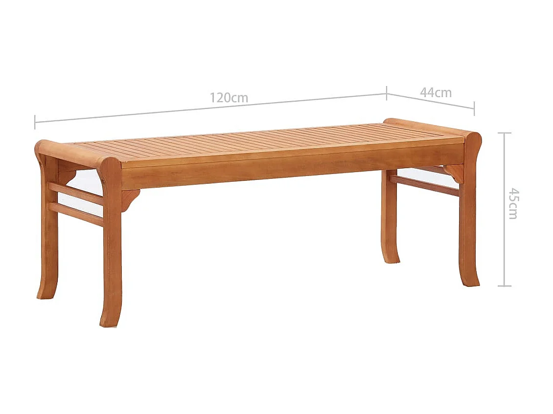 Panca da giardino a 2 posti 120 cm Legno massello di eucalipto