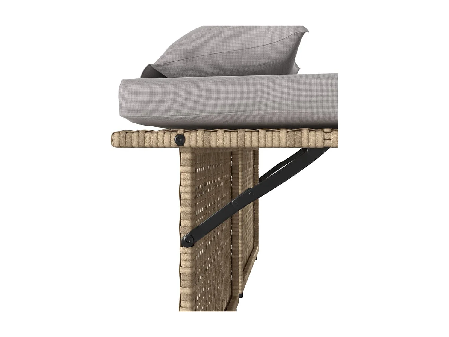 Banc inclinable de jardin avec coussins beige résine tressée