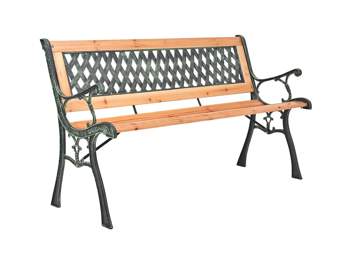 Banc de jardin 116 cm Fonte et bois massif de sapin
