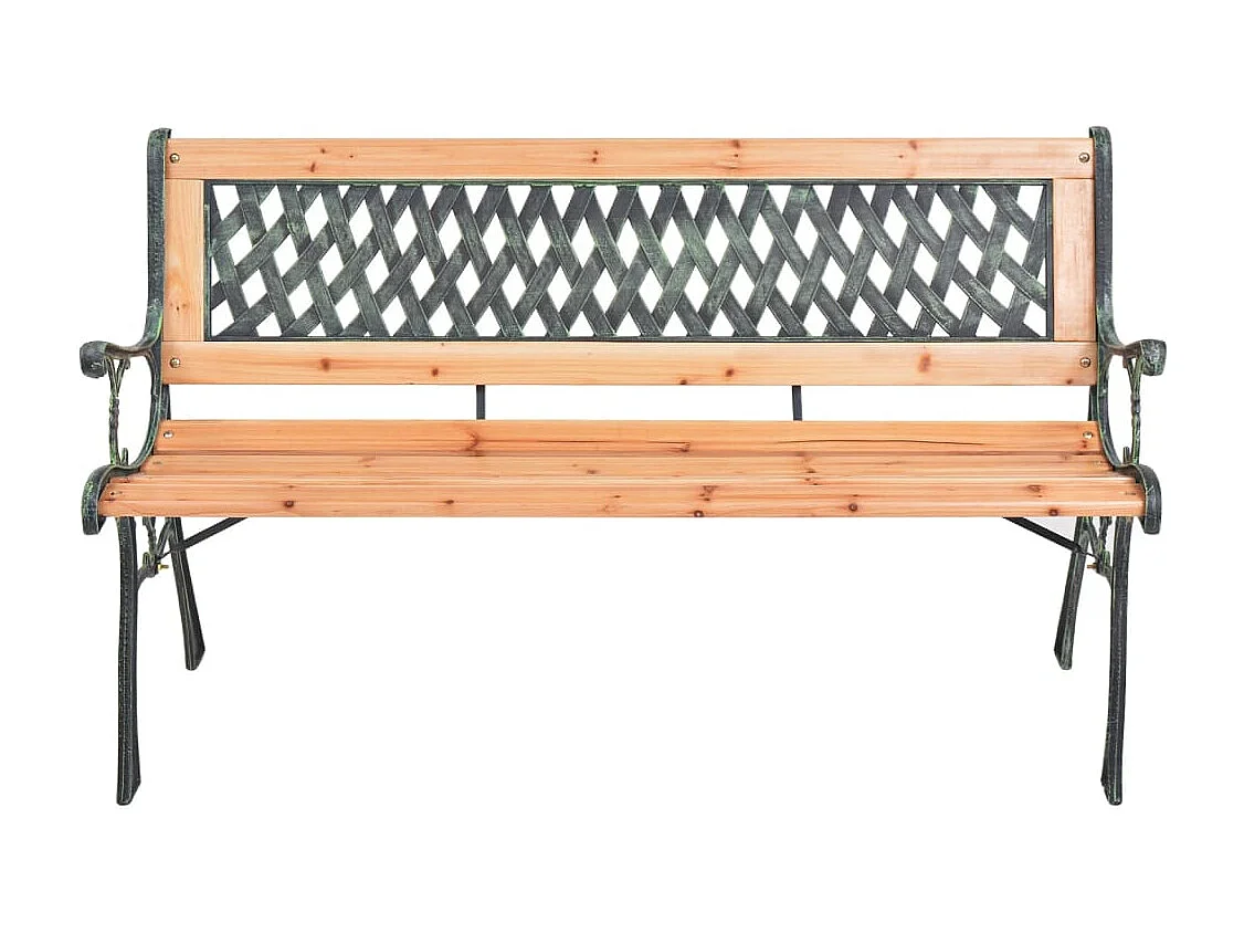 Gartenbank 116 cm Gusseisen und massives Tannenholz