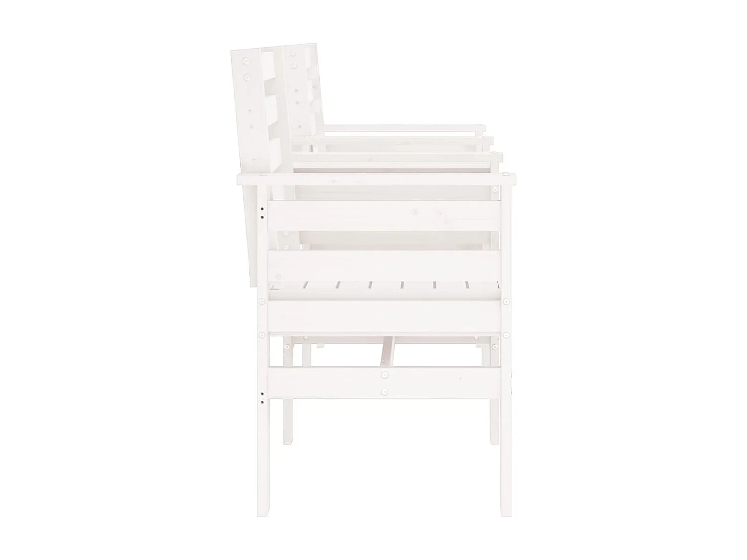 Banc de jardin avec table 2 places blanc bois massif de pin