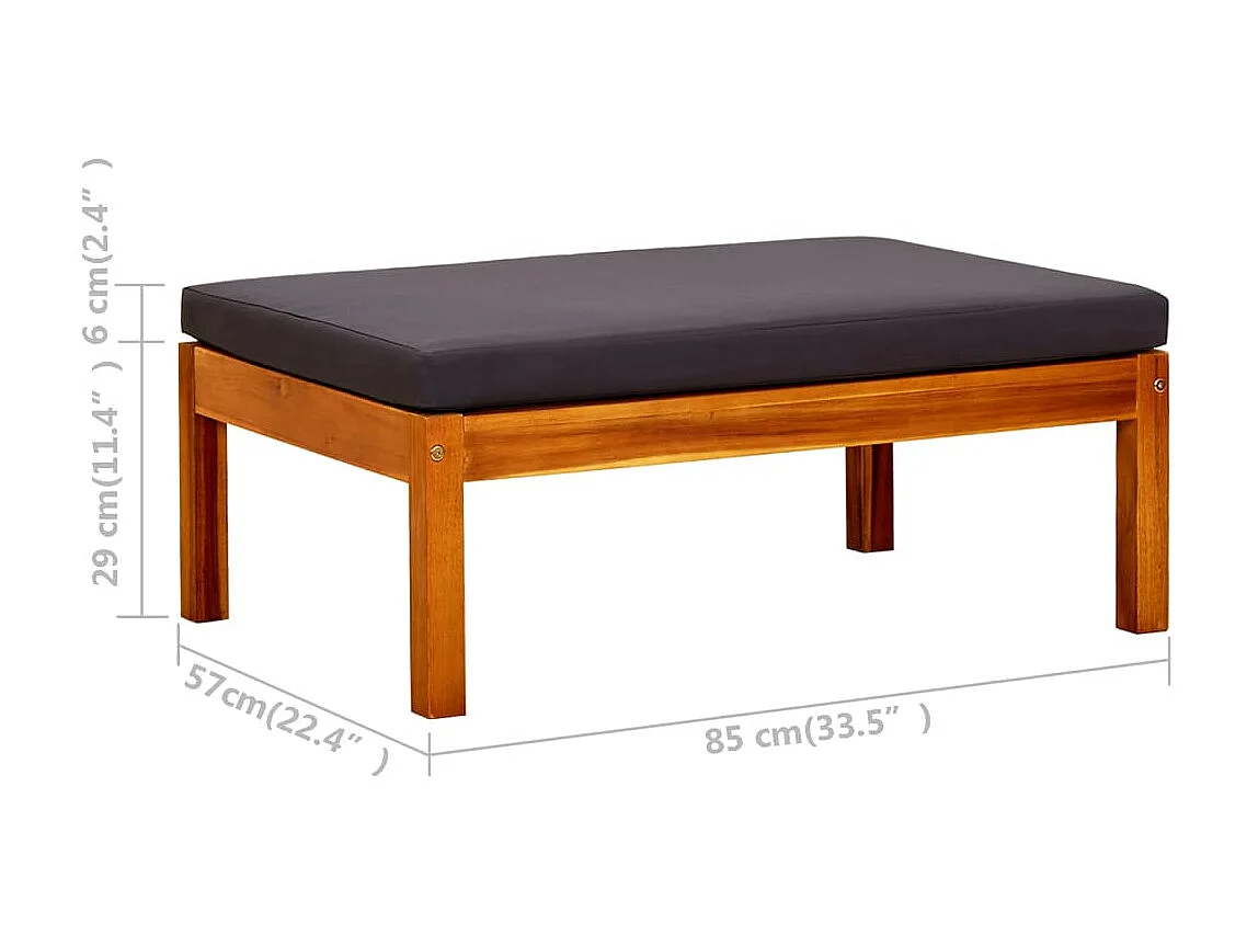 Banc de jardin avec auvent et repose-pieds Bois d'acacia solide