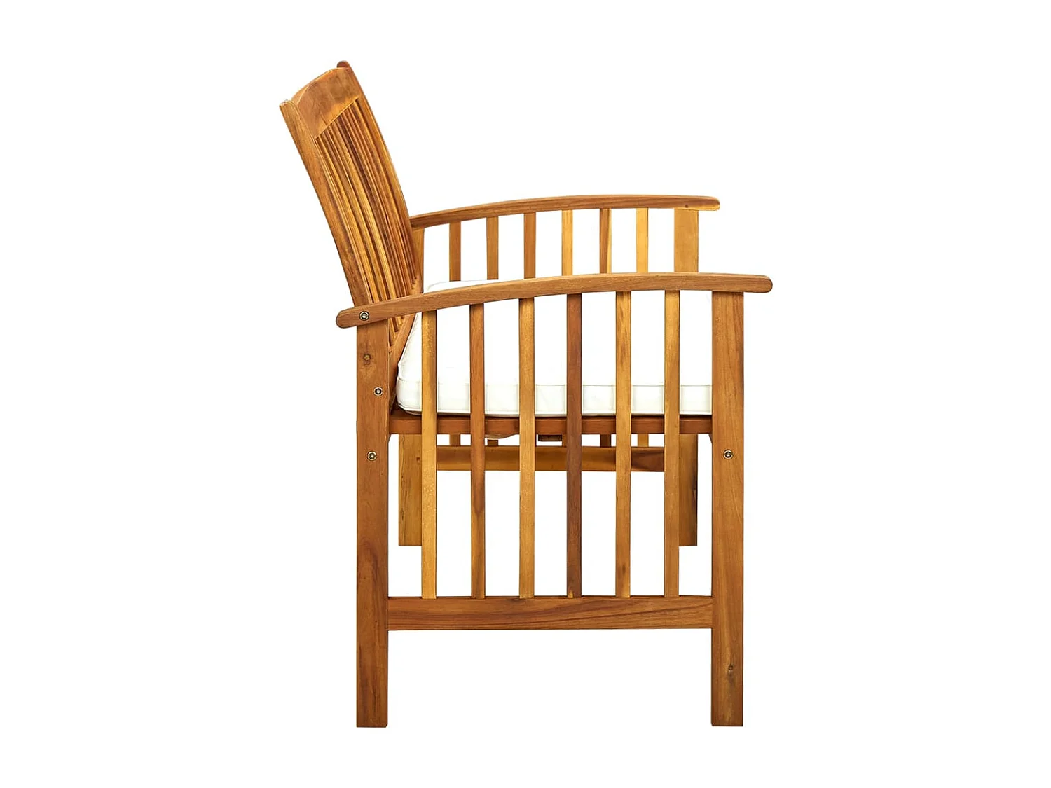 Panca da giardino con cuscini 119 cm Legno massello di acacia